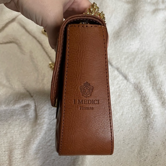NWT I Medici Firenze Italian‎ Leather Quilted Purse in Rich Chocolate - Picture 4 of 14